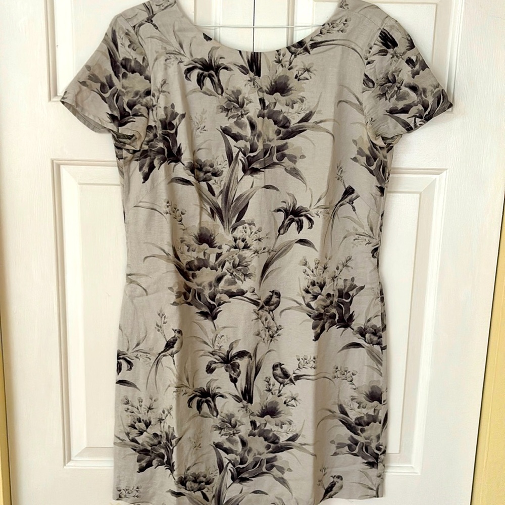 Beautiful spring/summer dress. Linen+Rayon cotton lining, Ann Taylor Loft